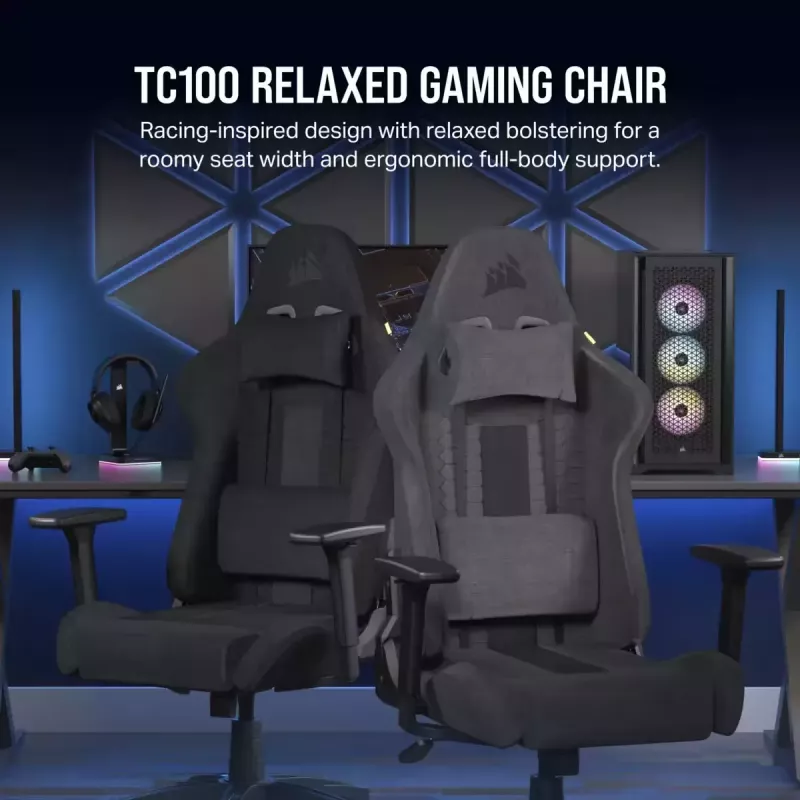 Kėdė Corsair TC100 RELAXED Padded Seat Black Backrest 59.5x81 cm