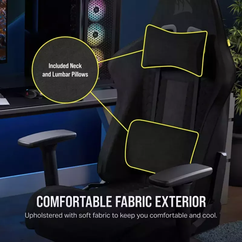 Kėdė Corsair TC100 RELAXED Padded Seat Black Backrest 59.5x81 cm