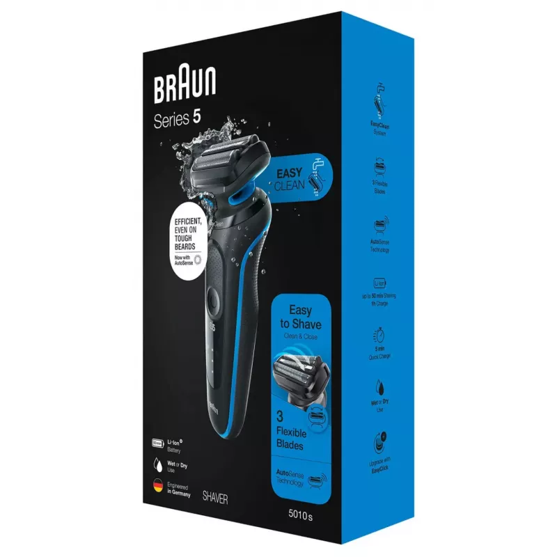 Braun 51-B1000s folinis skustuvas, juodas, mėlynas