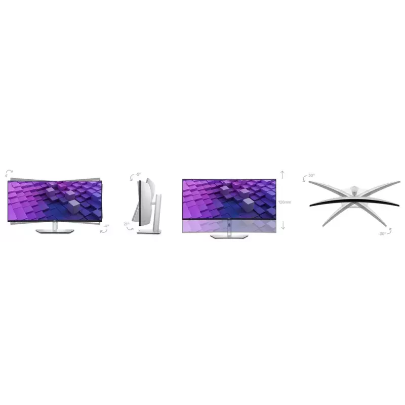 DELL UltraSharp U3824DW monitor 95,2 cm (37,5 colio) 3840 x 1600 pikselių Wide Quad HD+ LCD juodas, sidabrinis