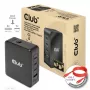 CLUB3D International Travel Charger 140W GaN technologija, keturių prievadų USB-A (1x) ir USB-C (3x), PPS + Power Delivery 3.1 palaikymas