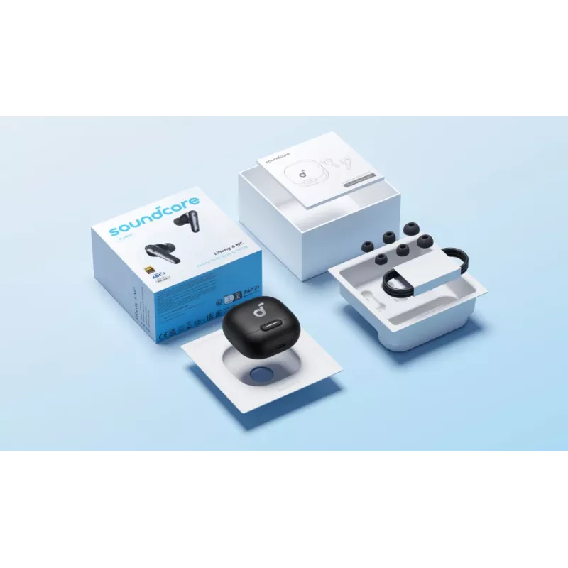 ANKER Soundcore Liberty 4 NC belaidės ausinės – juodos (A3947G11)