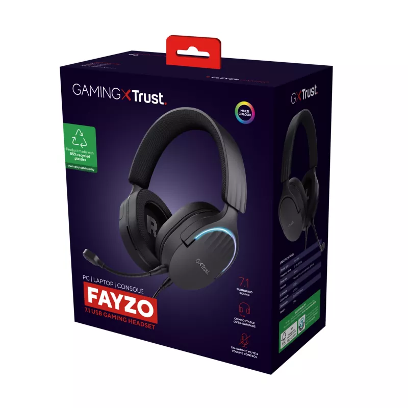 Trust GXT 490 FAYZO ausinės over-ear 7.1 USB žaidimams