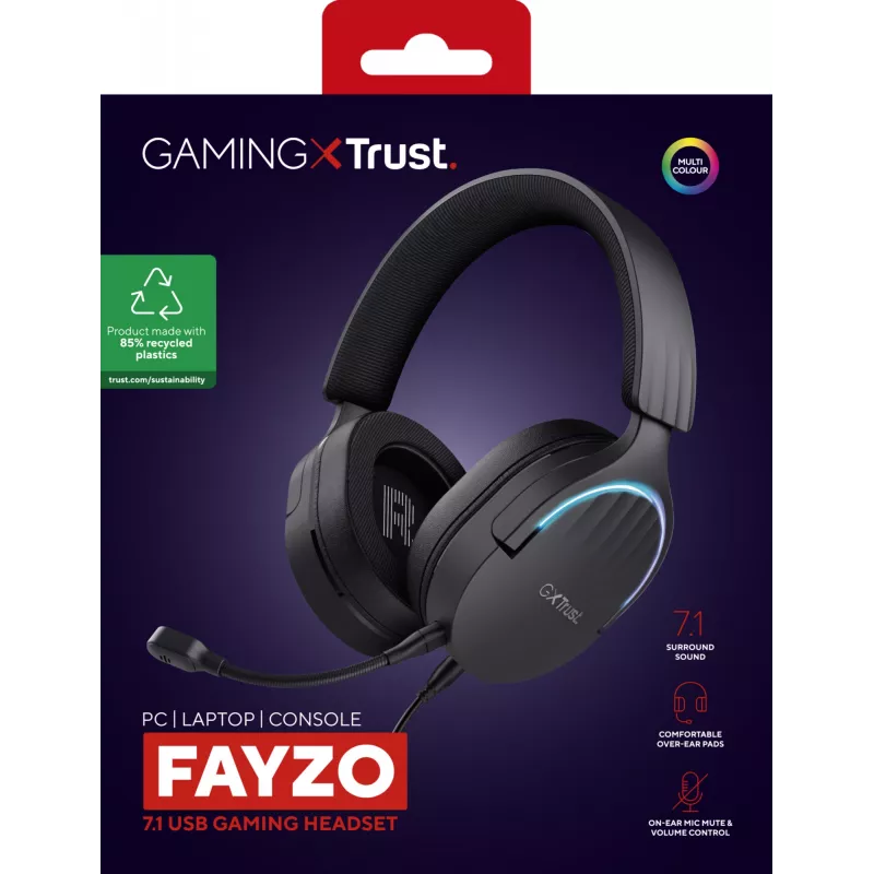 Trust GXT 490 FAYZO ausinės over-ear 7.1 USB žaidimams