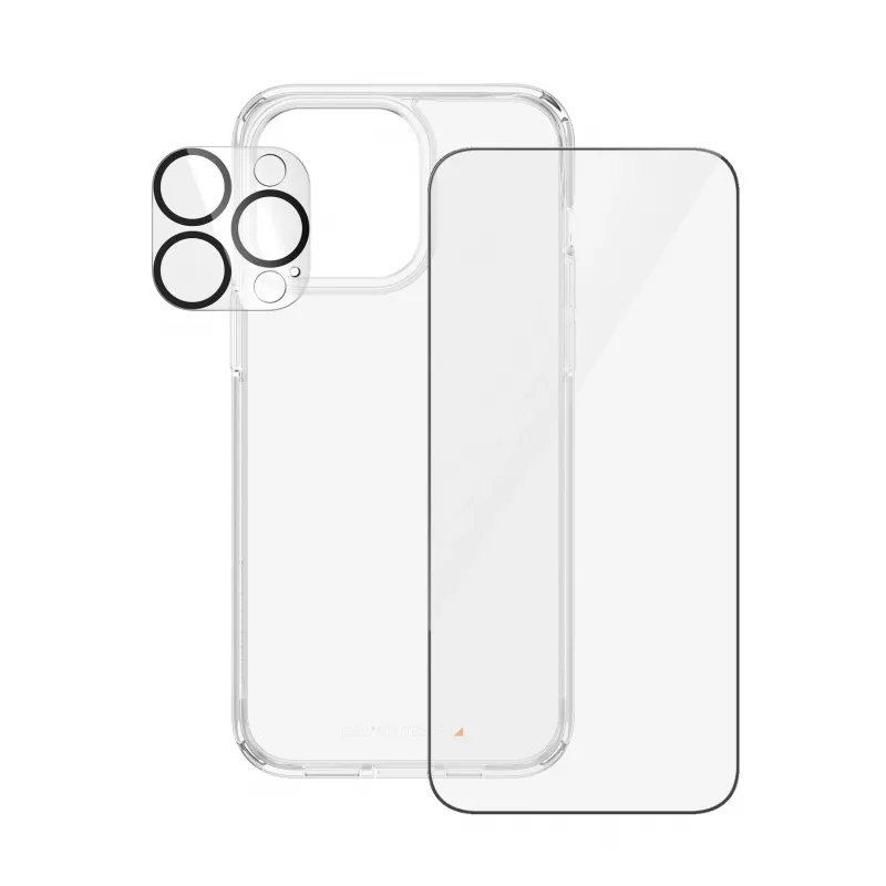 PanzerGlass ® 3-in-1 apsaugos rinkinys iPhone 15 Pro Max, Apple, Sausas užklijavimas, Atsparus smūgiams, Skaidrus, 1 vnt.