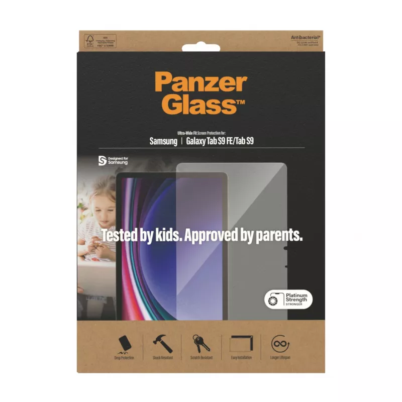 PanzerGlass ®️ Ekrano apsauga Samsung Galaxy Tab S9 FE | S9 | Ultra-Wide Fit