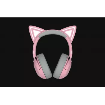 RAZER Kraken Kitty V2 BT belaidės Bluetooth ausinės su mikrofonu – rožinės spalvos