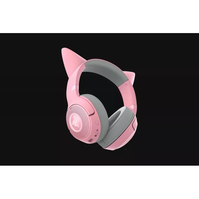 RAZER Kraken Kitty V2 BT belaidės Bluetooth ausinės su mikrofonu – rožinės spalvos