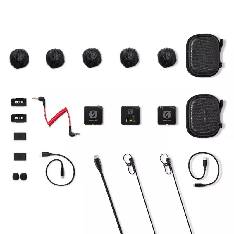 Belaidė lavalier mikrofonų sistema RØDE Wireless PRO — kryptinis lavalier, 20–20 000 Hz, 7 h baterija, 260 m atstumas
