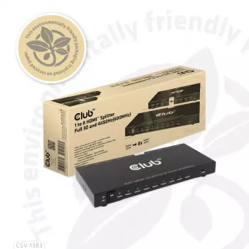 CLUB3D 1 į 8 HDMI™ skirstytuvas Full 3D ir 4K60Hz (600MHz)