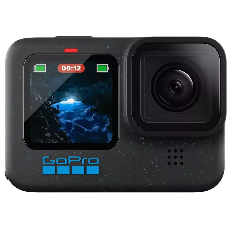 Veiksmo kamera GoPro HERO12 Black — 5K itin didelė raiška, 240 kadrų/s, 27 MP CMOS, 177° matymo laukas, LCD, MicroSD, Wi‑Fi