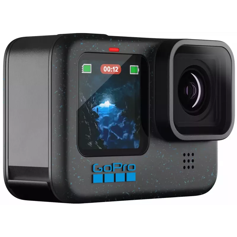 Veiksmo kamera GoPro HERO12 Black — 5K itin didelė raiška, 240 kadrų/s, 27 MP CMOS, 177° matymo laukas, LCD, MicroSD, Wi‑Fi