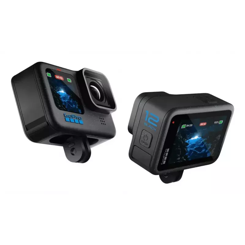 Veiksmo kamera GoPro HERO12 Black — 5K itin didelė raiška, 240 kadrų/s, 27 MP CMOS, 177° matymo laukas, LCD, MicroSD, Wi‑Fi