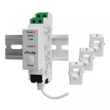 Shelly Pro 3EM trifazis energijos skaitiklis AC iki 120 A 50-60 Hz