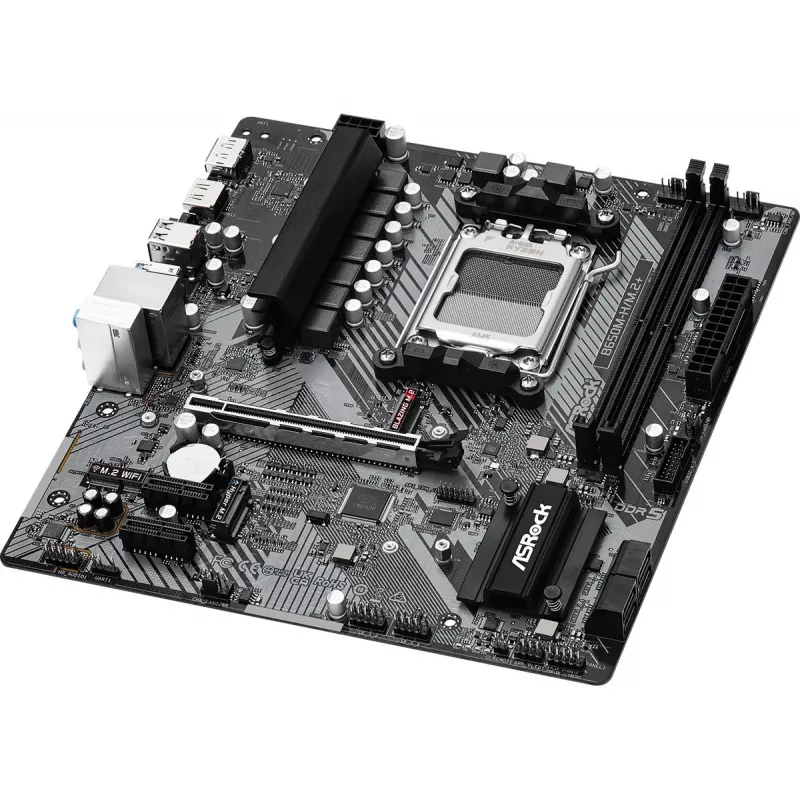 ASRock B650M-H/M.2+ pagrindinė plokštė AM5 AMD B650 2x DDR5 1x HDMI 2.1 1x DisplayPort 1.4 mATX
