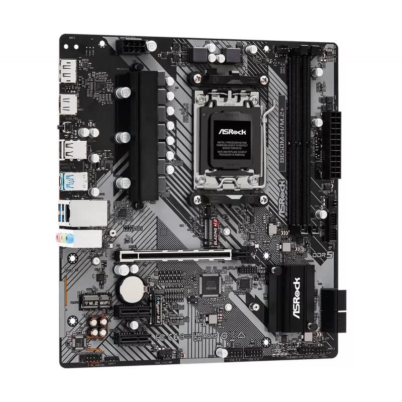 ASRock B650M-H/M.2+ pagrindinė plokštė AM5 AMD B650 2x DDR5 1x HDMI 2.1 1x DisplayPort 1.4 mATX
