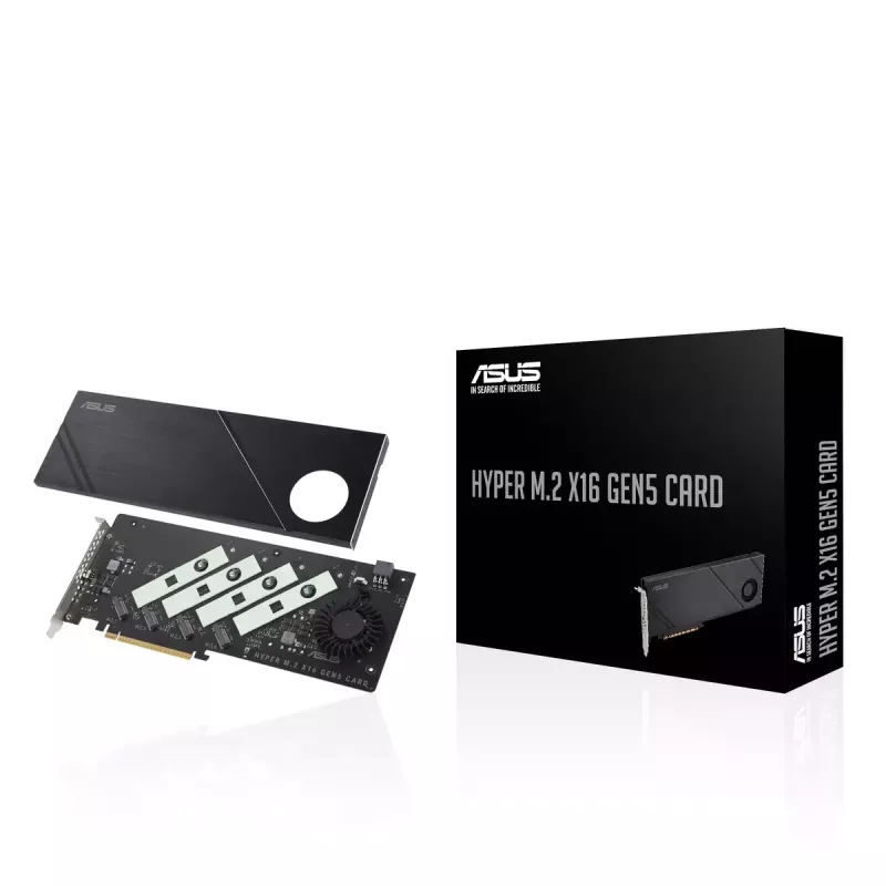 ASUS Hyper M.2 x16 Gen5 Card PCIe 5.0 M.2 adapteris su aktyviu aušinimu