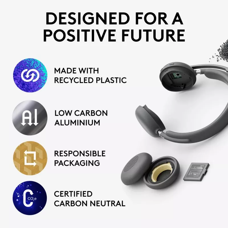 LOGITECH Zone Wireless 2 Teams ausinės – belaidės, grafitinės
