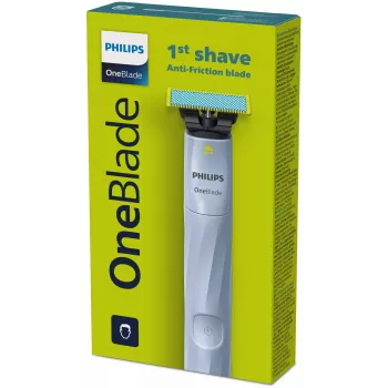 Foil skustuvas Philips Norelco OneBlade QP1324/20 – belaidis mėlynas skutimosi folija, 30 min veikimo laikas, USB įkrovimas, plaunamas, prisitaikantis prie kontūrų
