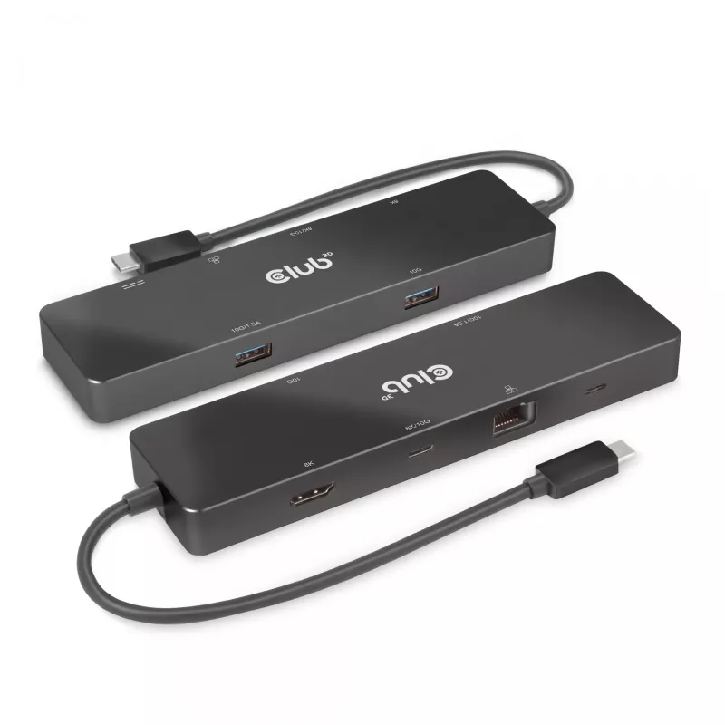 CLUB3D USB3.2 Gen2 Type-C 6-in-1 Dual Displays Portable Dock su USB Type-C vaizdo 4K60Hz