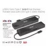 CLUB3D USB3.2 Gen2 Type-C 6-in-1 Dual Displays Portable Dock su USB Type-C vaizdo 4K60Hz