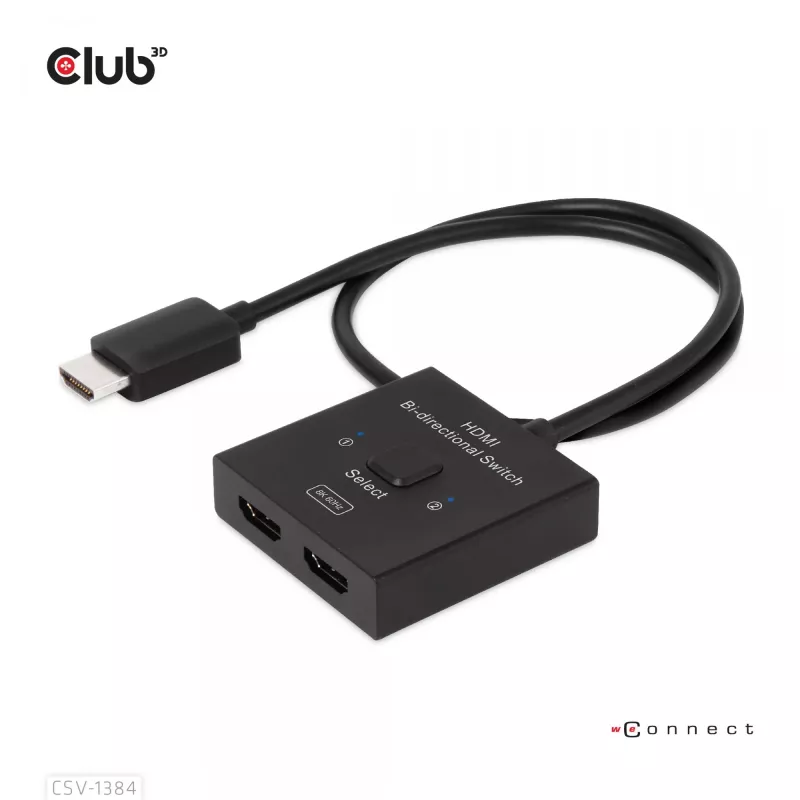 CLUB3D HDMI 2-in-1 dvipusis jungiklis 8K60Hz 4K120Hz CSV-1384