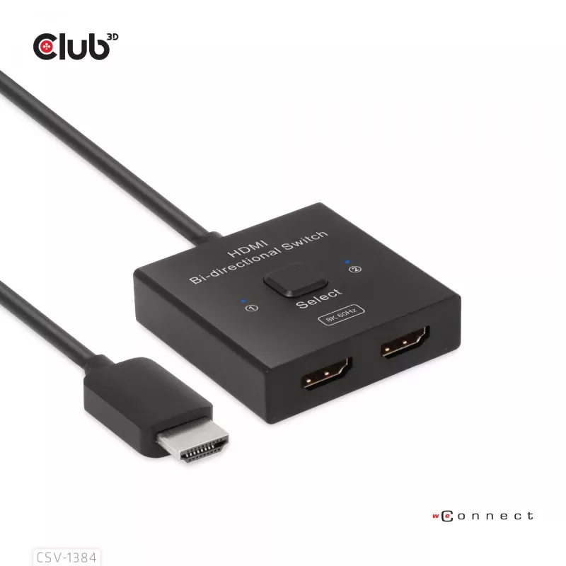 CLUB3D HDMI 2-in-1 dvipusis jungiklis 8K60Hz 4K120Hz CSV-1384