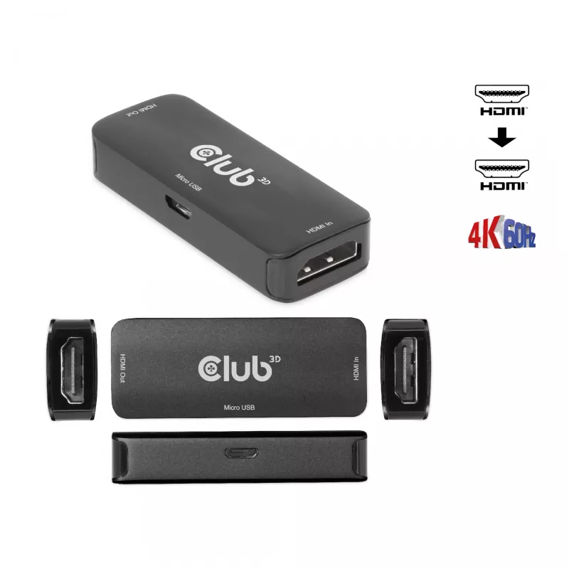 CLUB3D CAC-1307 HDMI aktyvus kartotuvas 4K60Hz F/F