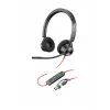 HP Poly Blackwire 3320 Stereo USB-C ausinės su USB-C/A adapteriu, sertifikuotos Microsoft Teams