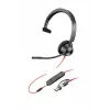 HP Poly Blackwire 3315 Monofoninis ausinių rinkinys su USB-C, 3,5 mm kištuku ir USB-C/A adapteriu