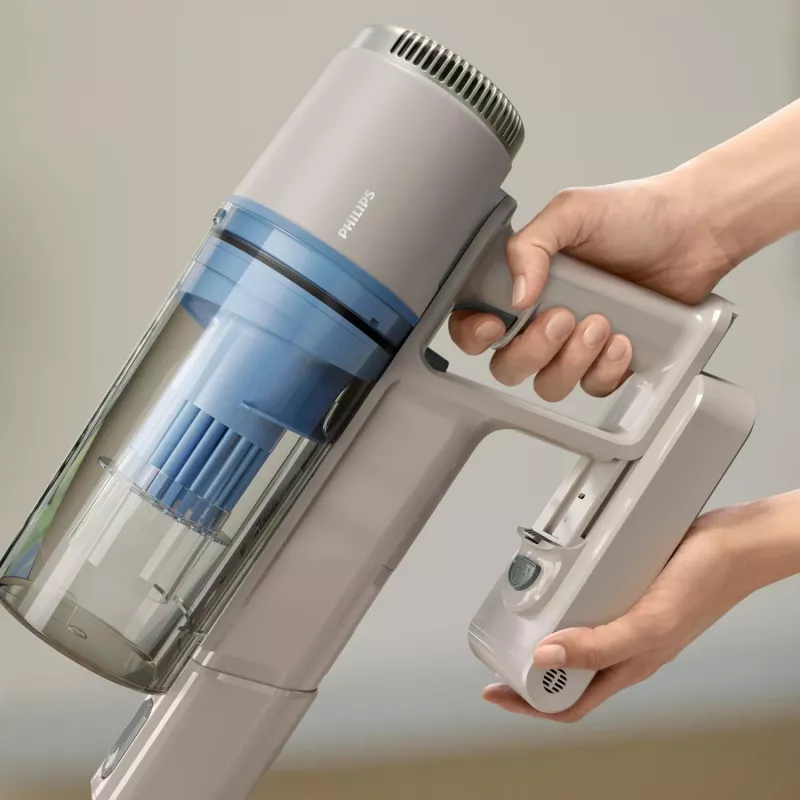 Belaidis šluotinis dulkių siurblys Philips XC2011/01 – 21,6 V Li-Ion, 40 min veikimo, be maišelio, turbo, LED, 1,5 kg