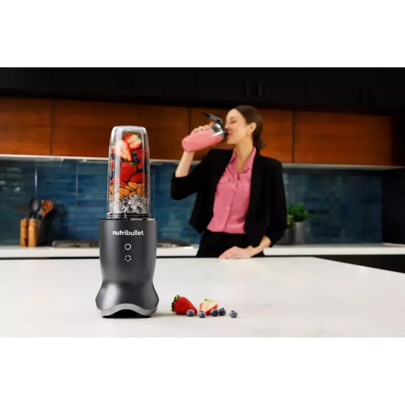 NutriBullet NB1206DGCC 0,9 L stalo blenderis 1200 W juodas, permatomas