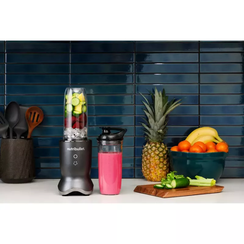 NutriBullet NB1206DGCC 0,9 L stalo blenderis 1200 W juodas, permatomas