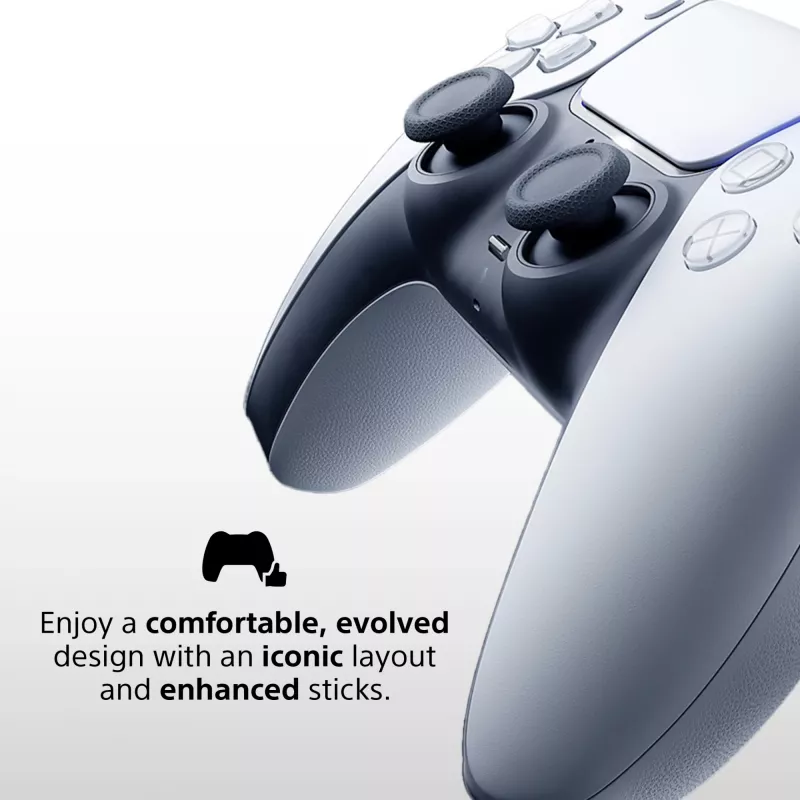 Žaidimų pultas Sony DualSense Wireless Controller V2 – PlayStation 5, Bluetooth/USB, USB-C, įmontuota baterija, balta