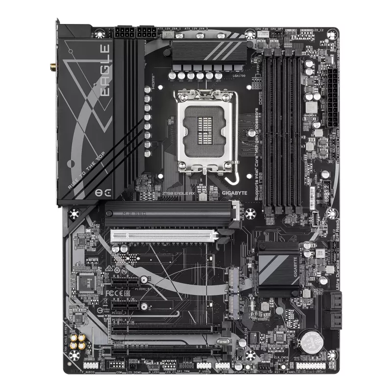 Motininė plokštė GIGABYTE Z790 EAGLE AX — Intel LGA1700 ATX, Z790, DDR5, 4x DIMM, Wi‑Fi 6E, 2,5Gb LAN