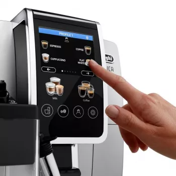 Kombinuota espreso kavos aparatas DeLonghi Dinamica Plus ECAM380.85.SB — 1,8 L vandens talpa, 300 g pupelių talpa, 15 bar
