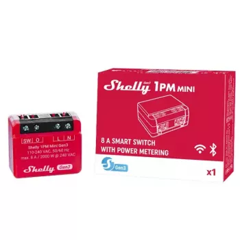 Shelly 1PM Mini Gen3 išmanusis jungiklis 1 kanalas Wi-Fi 110-240V