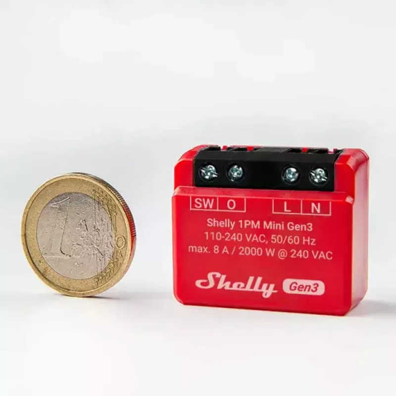 Shelly 1PM Mini Gen3 išmanusis jungiklis 1 kanalas Wi-Fi 110-240V
