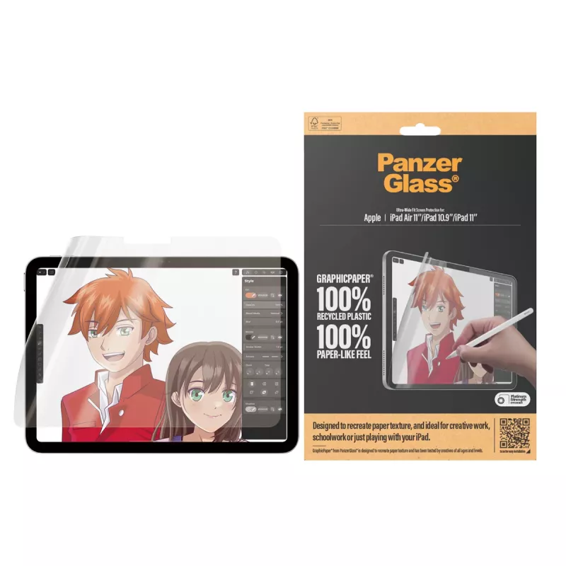 PanzerGlass ® GraphicPaper® ekrano apsauga iPad Air 11'' (2024-2026) | iPad 11'' (2025-2026) | iPad 10.9'' (2022) | Ultra-Wide Fit
