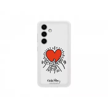 Samsung Flipsuit dėklas Galaxy S24, skaidrus su raudona kortele