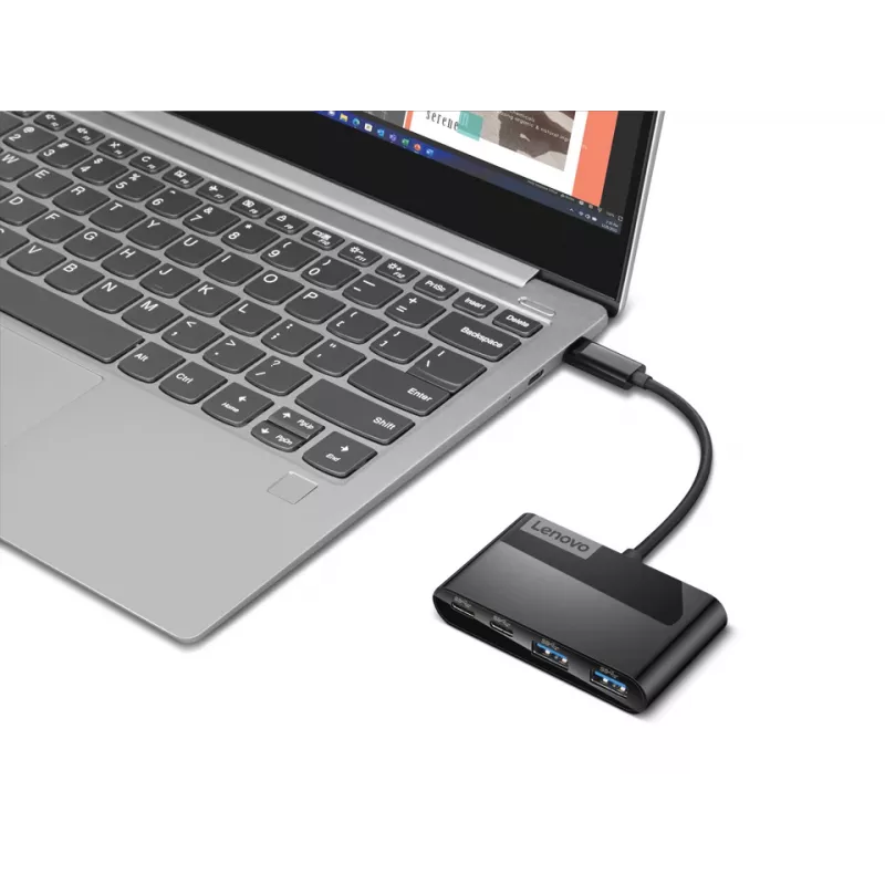 Lenovo GX91L84354 USB 3.2 Gen 1 tipo C 4 prievadų USB šakotuvas, 625 Mbit/s, juodas