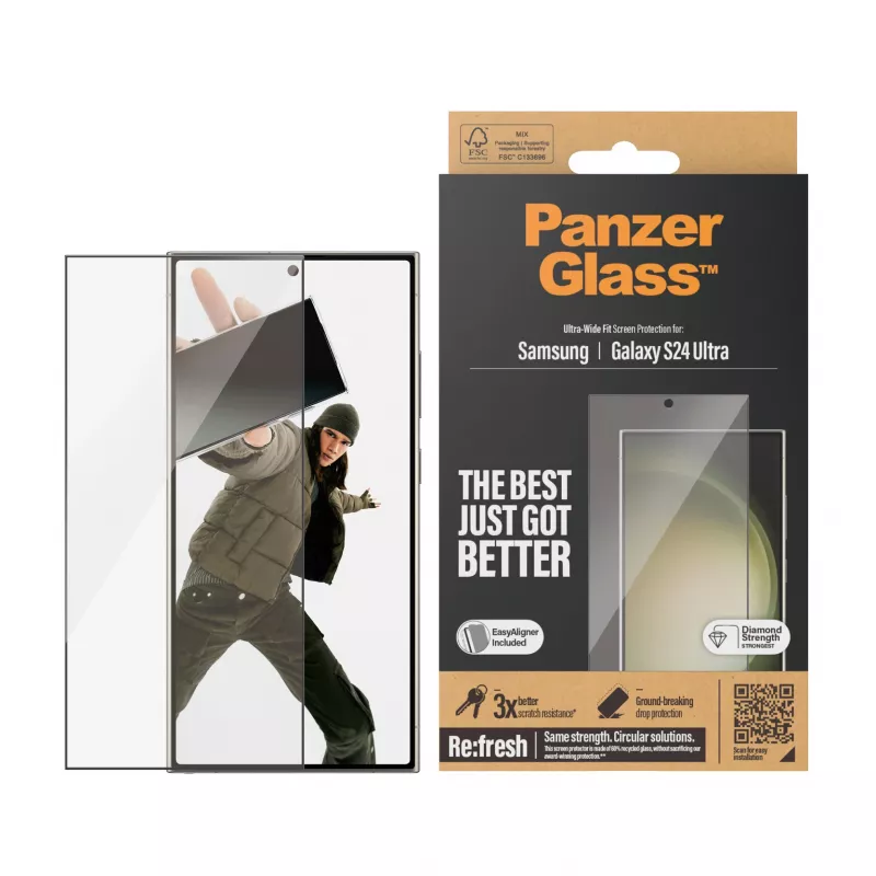 PanzerGlass ® ekrano apsauga Samsung Galaxy S24 Ultra | Ultra-Wide Fit su EasyAligner