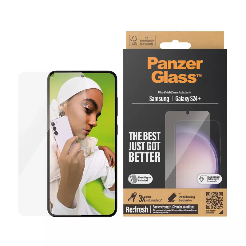 PanzerGlass® Screen Protector Samsung Galaxy S24+ | Ultra-Wide Fit su EasyAligner