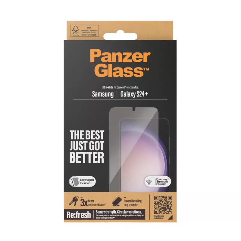 PanzerGlass® Screen Protector Samsung Galaxy S24+ | Ultra-Wide Fit su EasyAligner