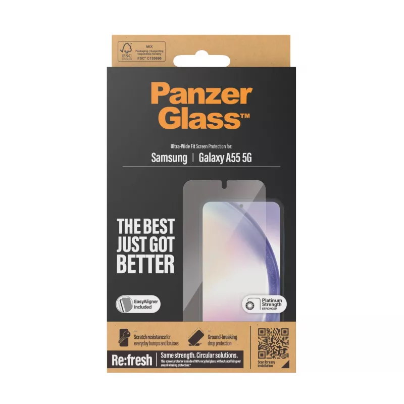 PanzerGlass ® Screen Protector Samsung Galaxy A55 5G | Ultra-Wide Fit su EasyAligner