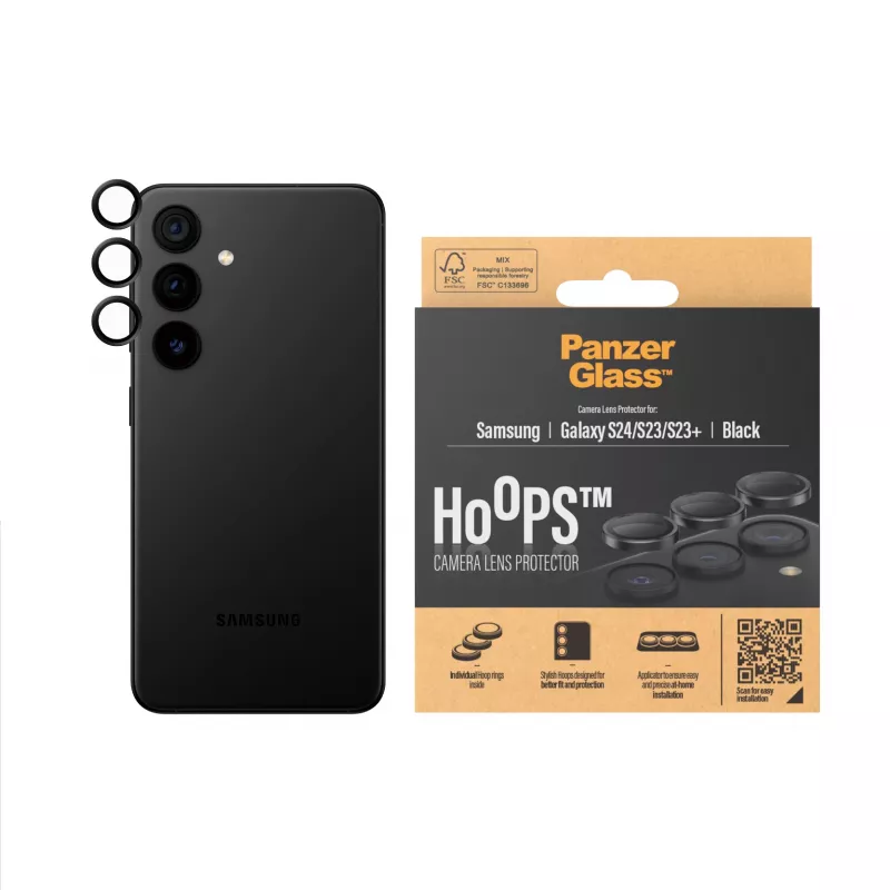 PanzerGlass ® Hoops® kameros objektyvo apsauga Black Samsung Galaxy S24 | S23 | S23+
