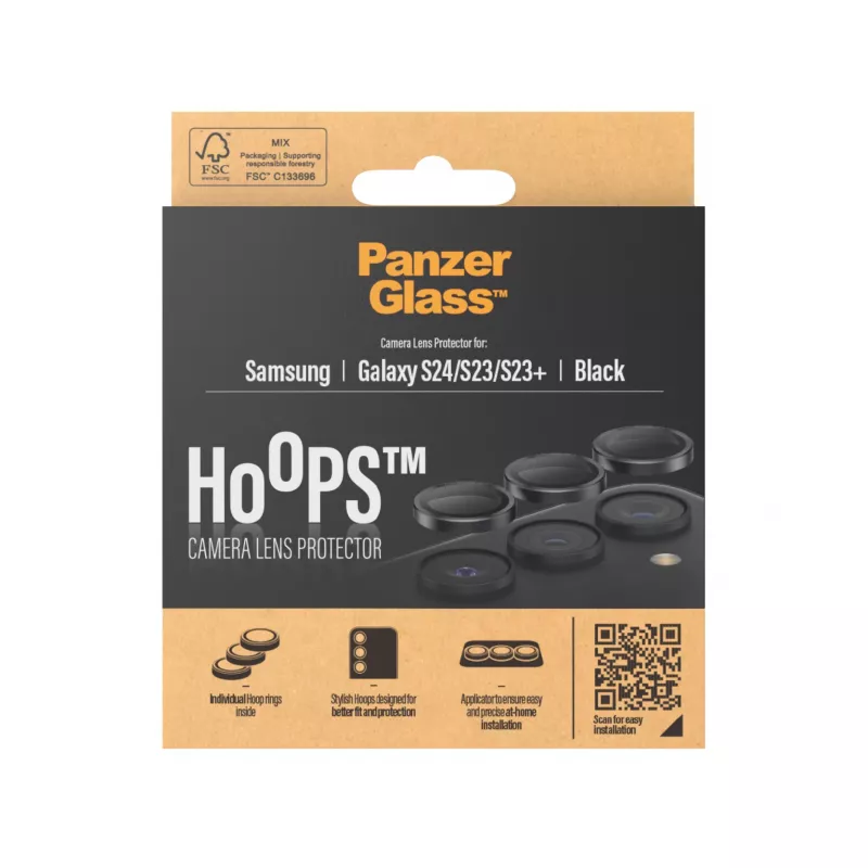 PanzerGlass ® Hoops® kameros objektyvo apsauga Black Samsung Galaxy S24 | S23 | S23+