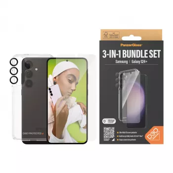 PanzerGlass 3-in-1 apsaugos rinkinys Samsung Galaxy S24+ | Ultra-Wide Fit su EasyAligner