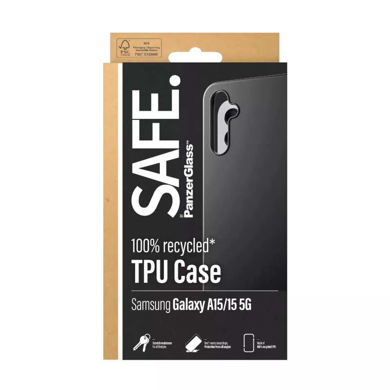 PanzerGlass SAFE. by ® TPU Dėklas Samsung Galaxy A15 | A15 5G | Juodas