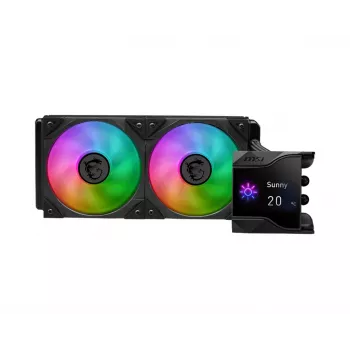 MSI MPG Coreliquid D240 skysčio aušinimo komplektas 240 mm, 2x120 mm ventiliatoriai, juodas